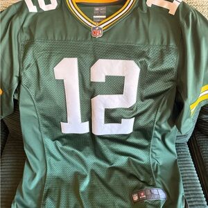 NFL Green #12 Men's Football Jersey with White Numbers